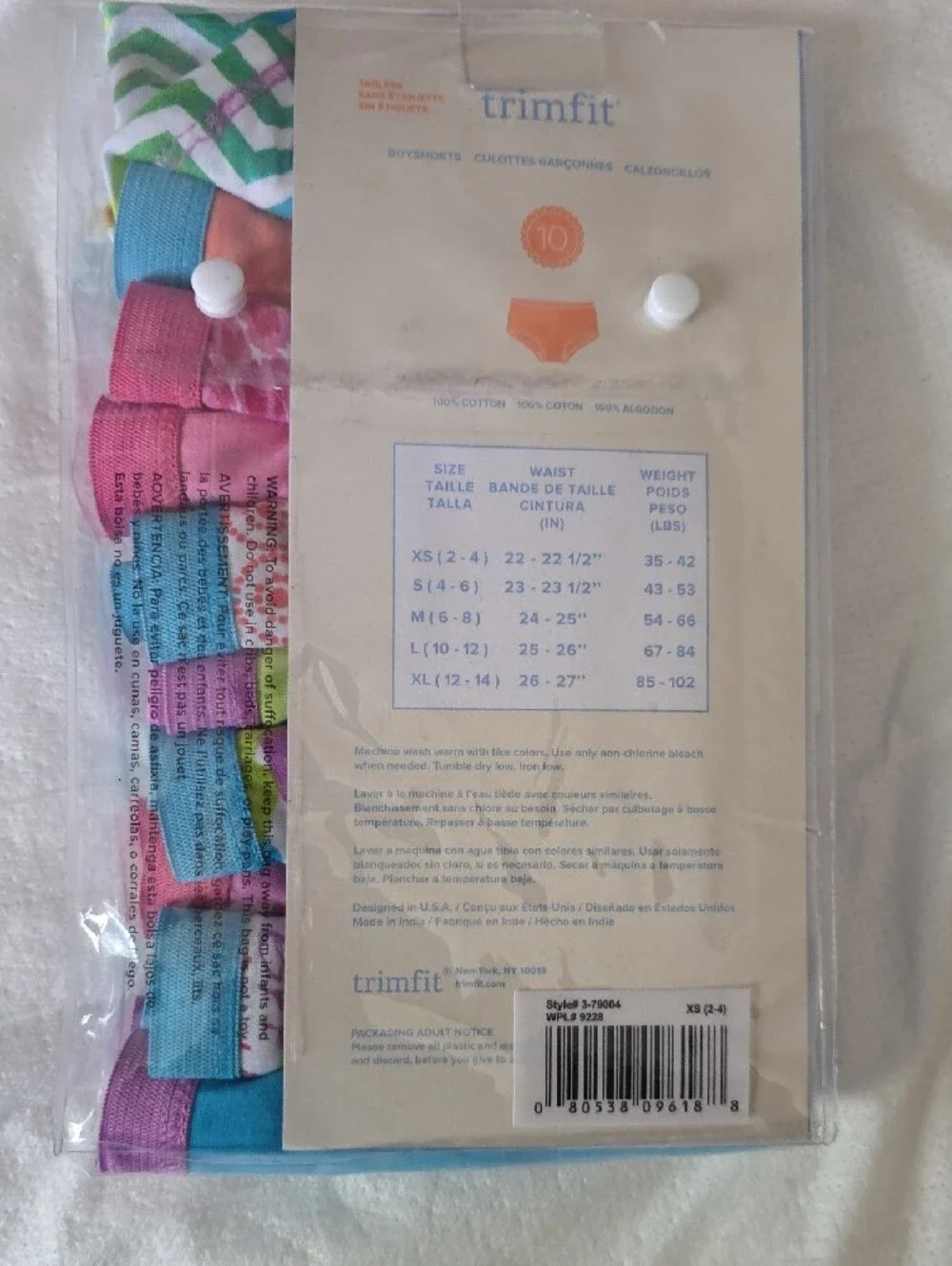 Trimfit Girls' Cotton Boyshorts - Pink & Multicolor Pack (XS 2-4)